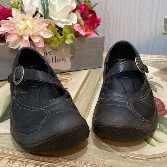 Keen Presidio Black Leather Cross Strap Mary Janes Sz 5.5 - Picture 5 of 15